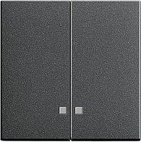 Лицевая панель Gira System55 для 2-кл. выключателя с подсветкой антрацит картинка